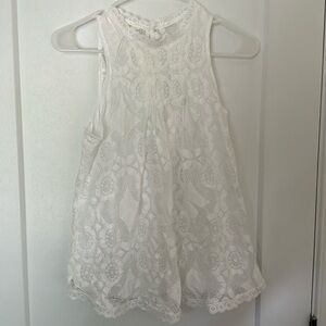 NWOT Lace lined white tank top!